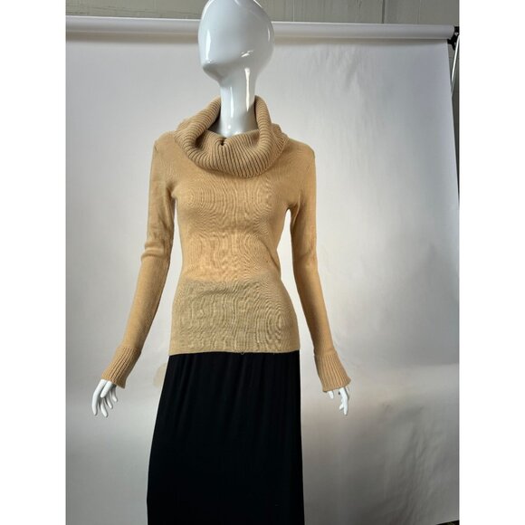Vintage Camel Knit Cowl Neck Sweater Size Large Small Blemish - Picture 15 of 16